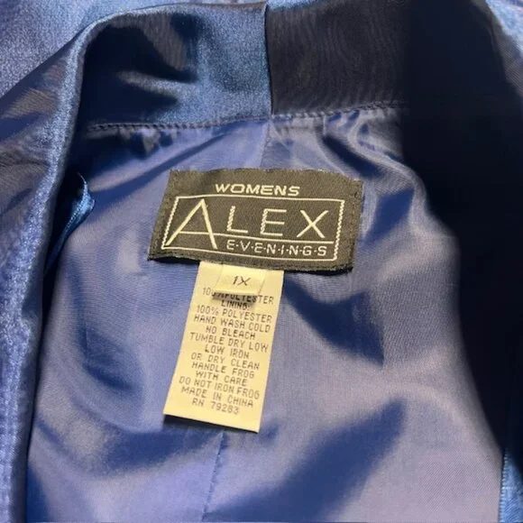 Alex Evenings Blue Shimmer 3/4 Sleeve Blouse Size 1X - Picture 9 of 9